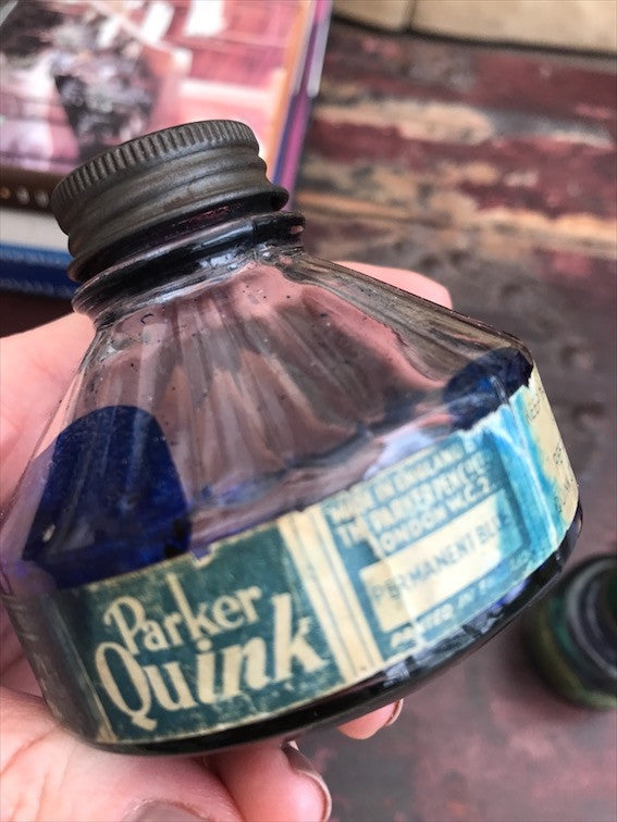 Set of 4 Vintage Ink Bottles