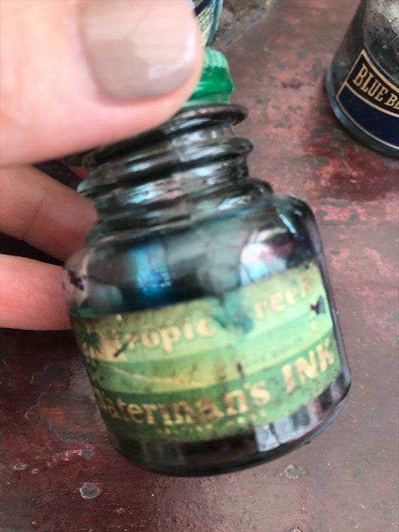 Set of 4 Vintage Ink Bottles
