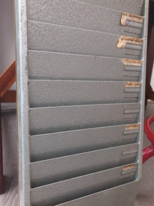 1940s French Vintage Metal Filing Unit/Clocking in Wall Unit