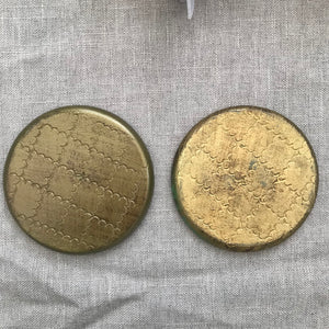 Set of Two Large Vintage Italian Florentine Coasters - Blue & Green