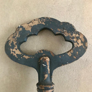 Oversized Wooden Key - Blue and Beige