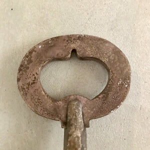 Oversized Wooden Key - Brown,Grey and Pink