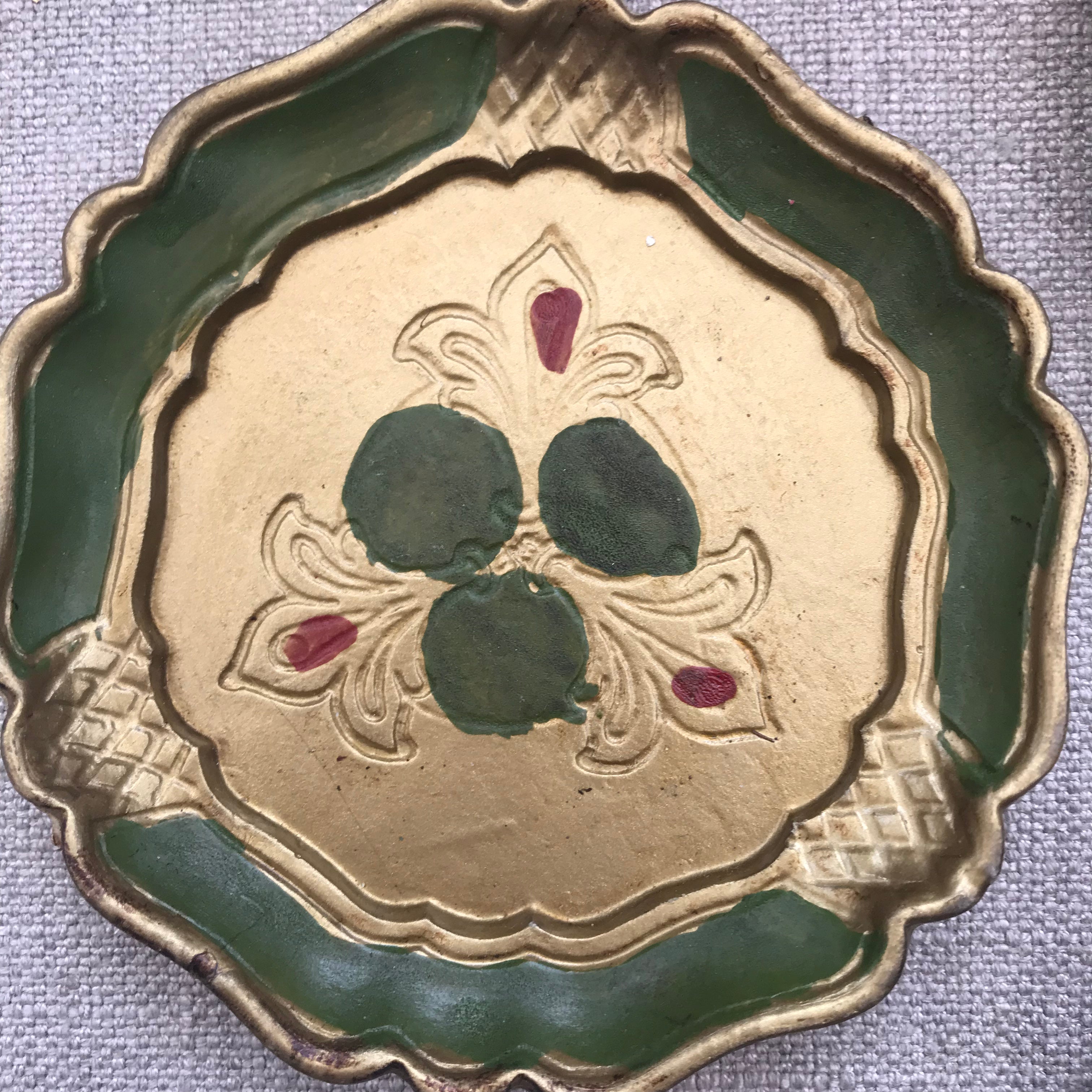 Set of Four Vintage Italian Florentine Coasters - Mixed Colours