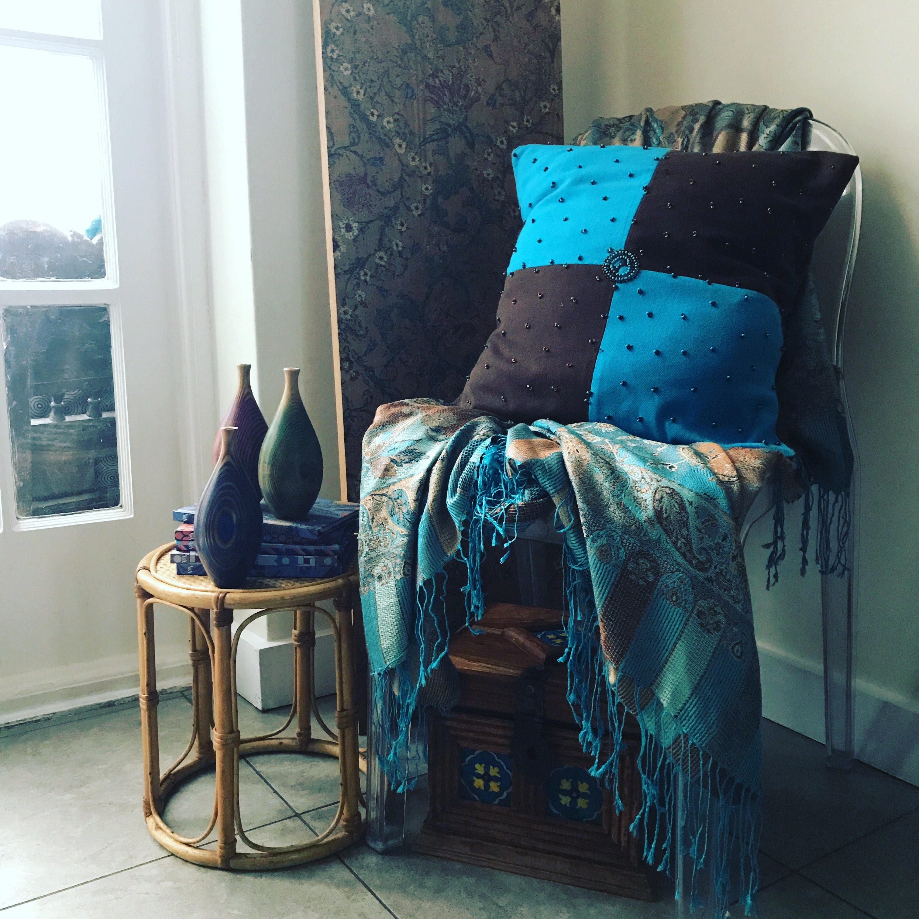 Teeny Rattan Sidetable