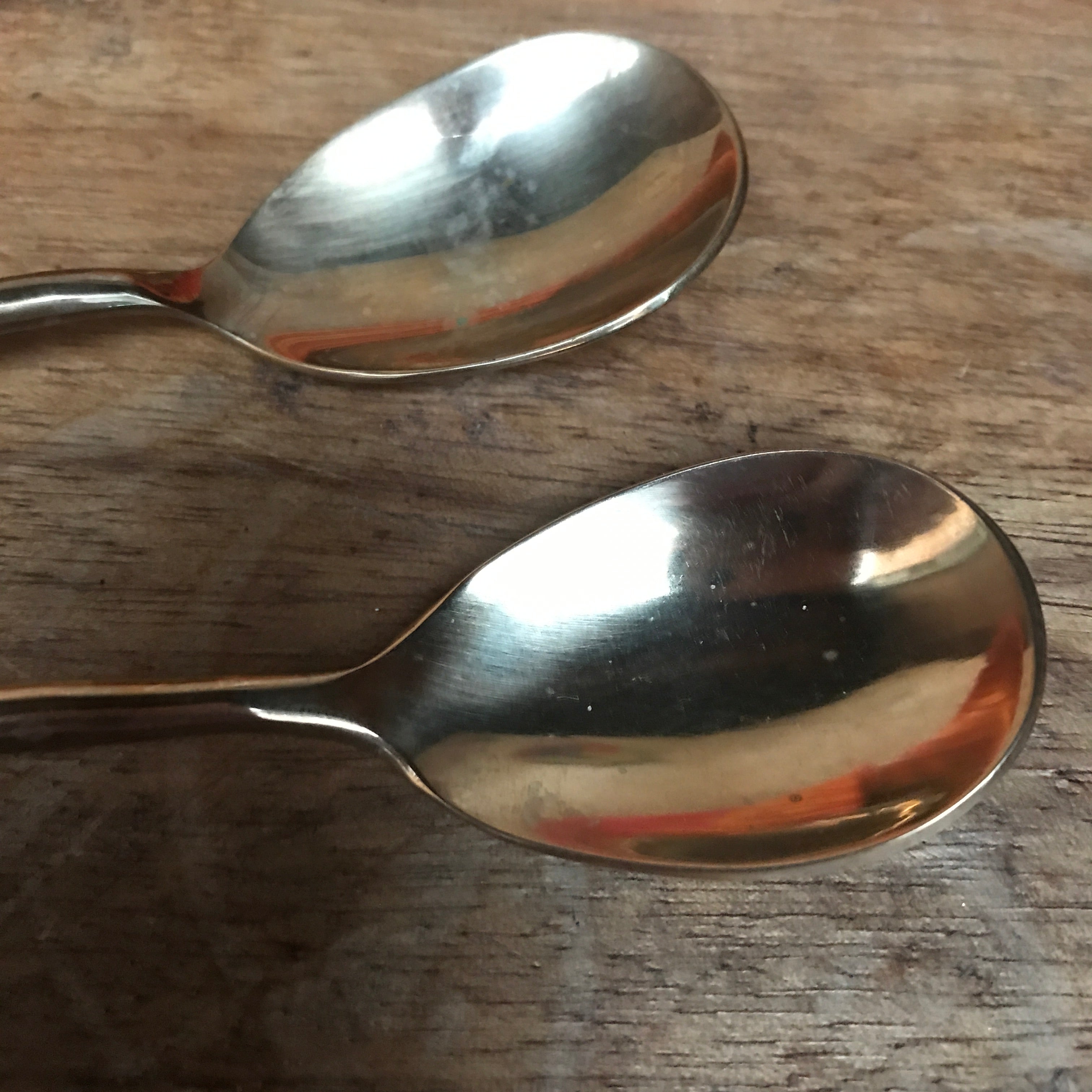 French Vintage Long Gold Spoons - Set of 4