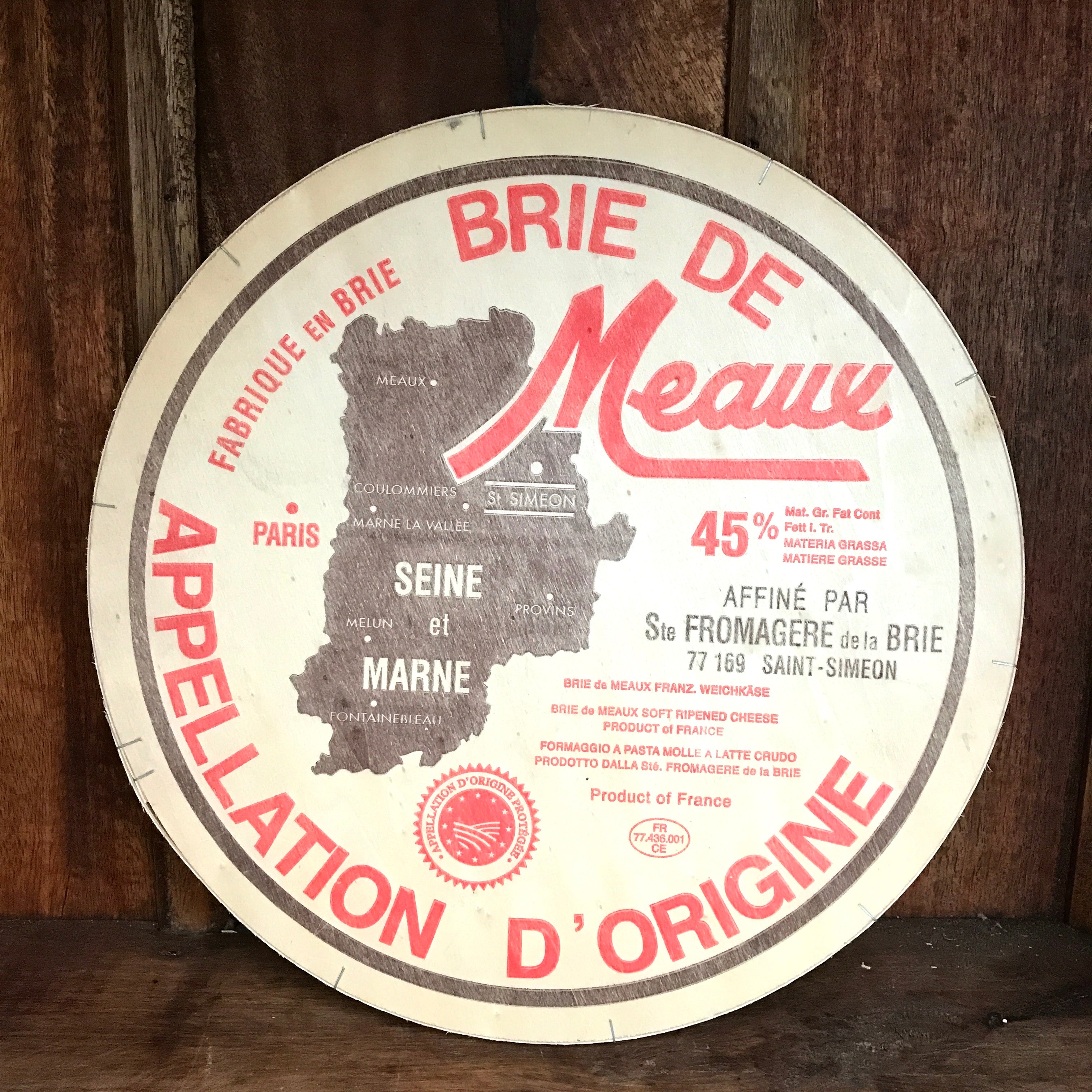 Large French Vintage Brie Box