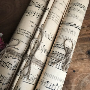 French Vintage Music Sheets  - Set of Three