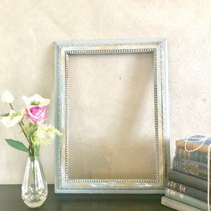 Blue Vintage Wood Frame with Decorative Detail