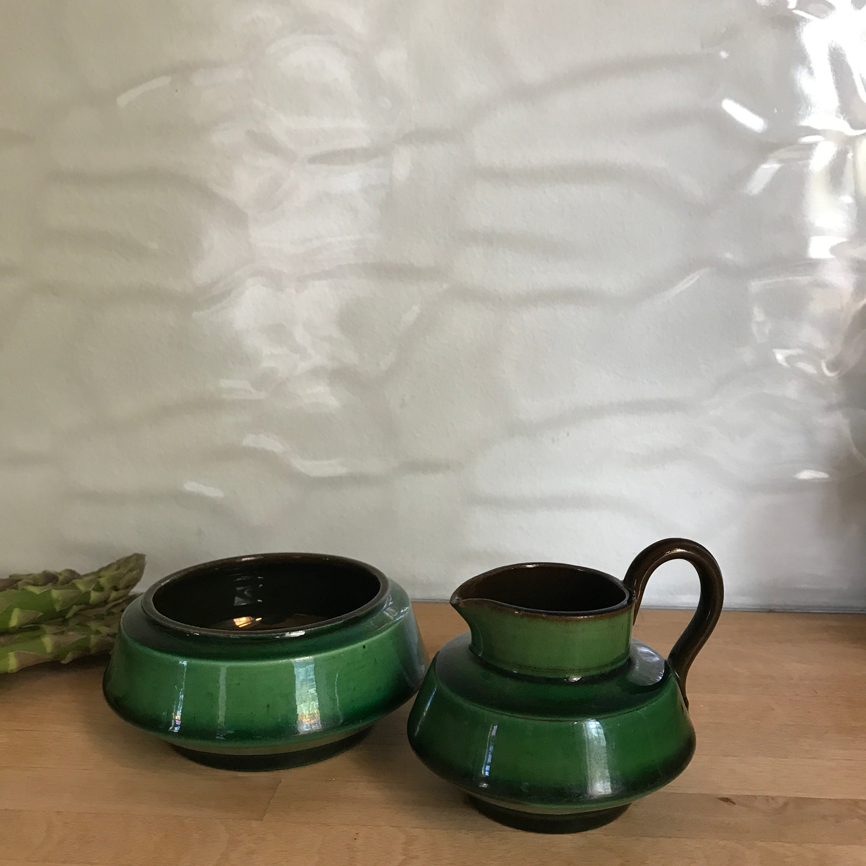 Little Green Vintage Milk Jug and Sugar Bowl