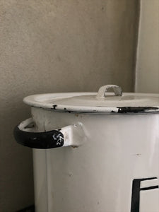 Vintage Enamel Flour Tin