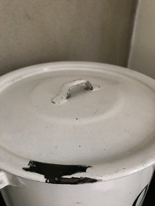 Vintage Enamel Flour Tin