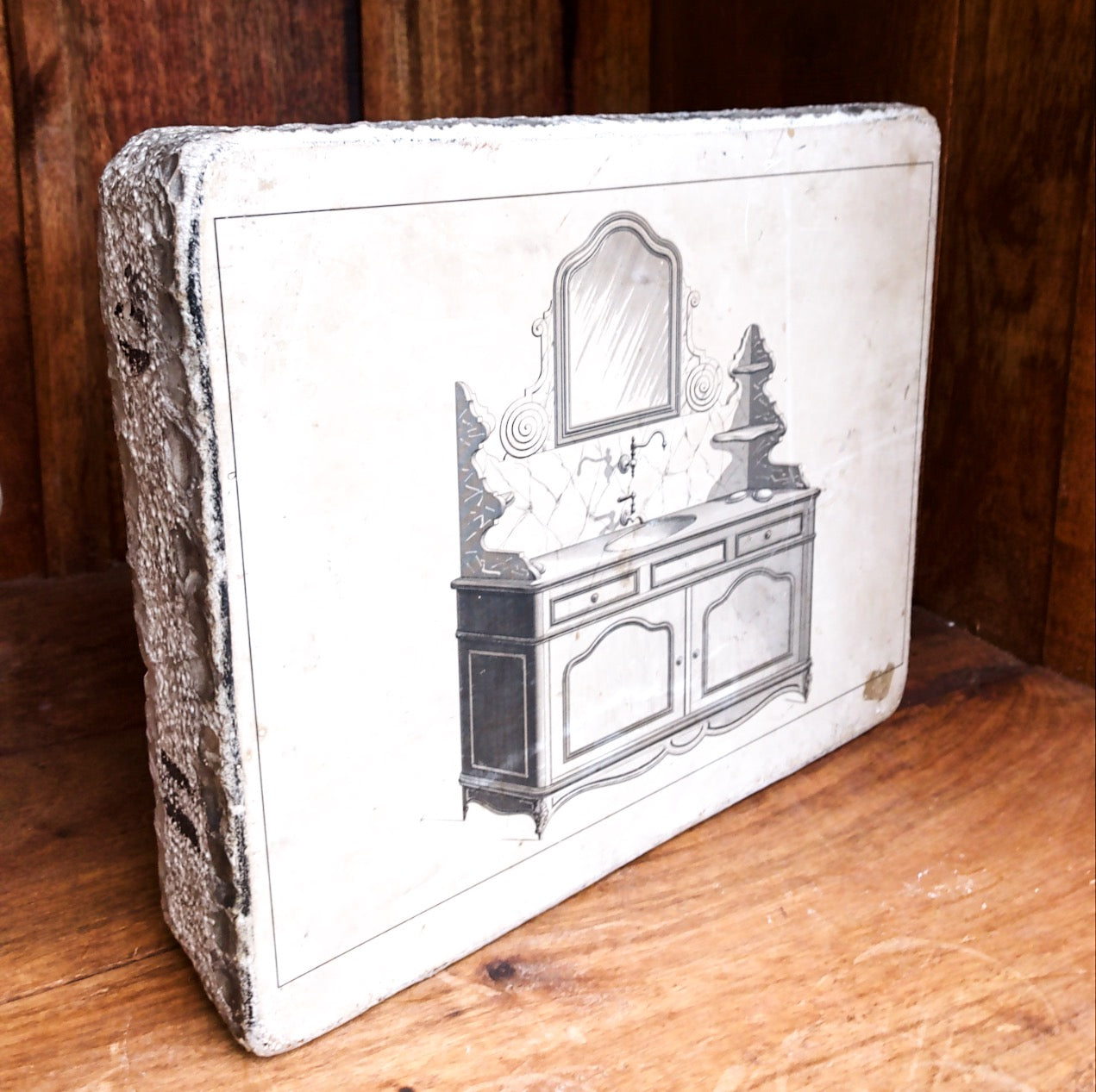 French Antique Lithographic Stone Printing Block - 2