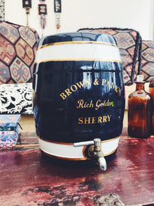 Brown and Panks Ceramic Sherry Barrel in blue