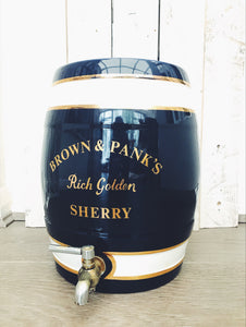 Brown and Panks Ceramic Sherry Barrel in blue