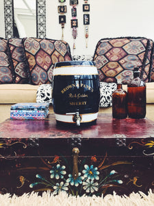 Brown and Panks Ceramic Sherry Barrel in blue