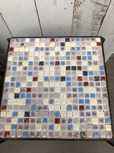 1970s Mosaic SideTable - Blue, Cream and Maroon