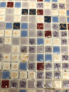 1970s Mosaic SideTable - Blue, Cream and Maroon