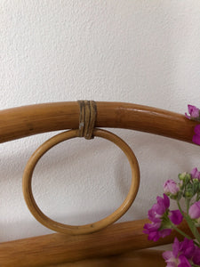 Midcentury Bamboo and Rattan Standing Shelf 