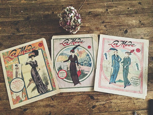 Vintage French Fashion Prints Trio