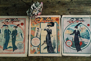 Vintage French Fashion Prints Trio