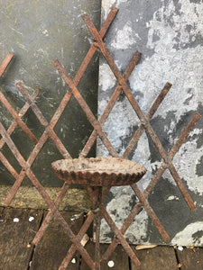 Pair of Trellised Metal Garden Candle Holders