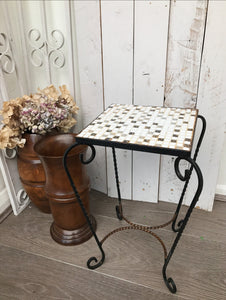 1970s Mosaic Side Table - Gold, Black and White