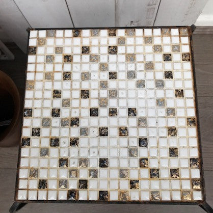 1970s Mosaic Side Table - Gold, Black and White