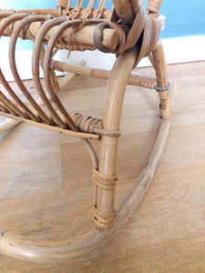 Midcentury Kids Rattan Rocking Chair