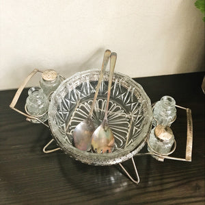 French Vintage Salad Bowl and Spoons