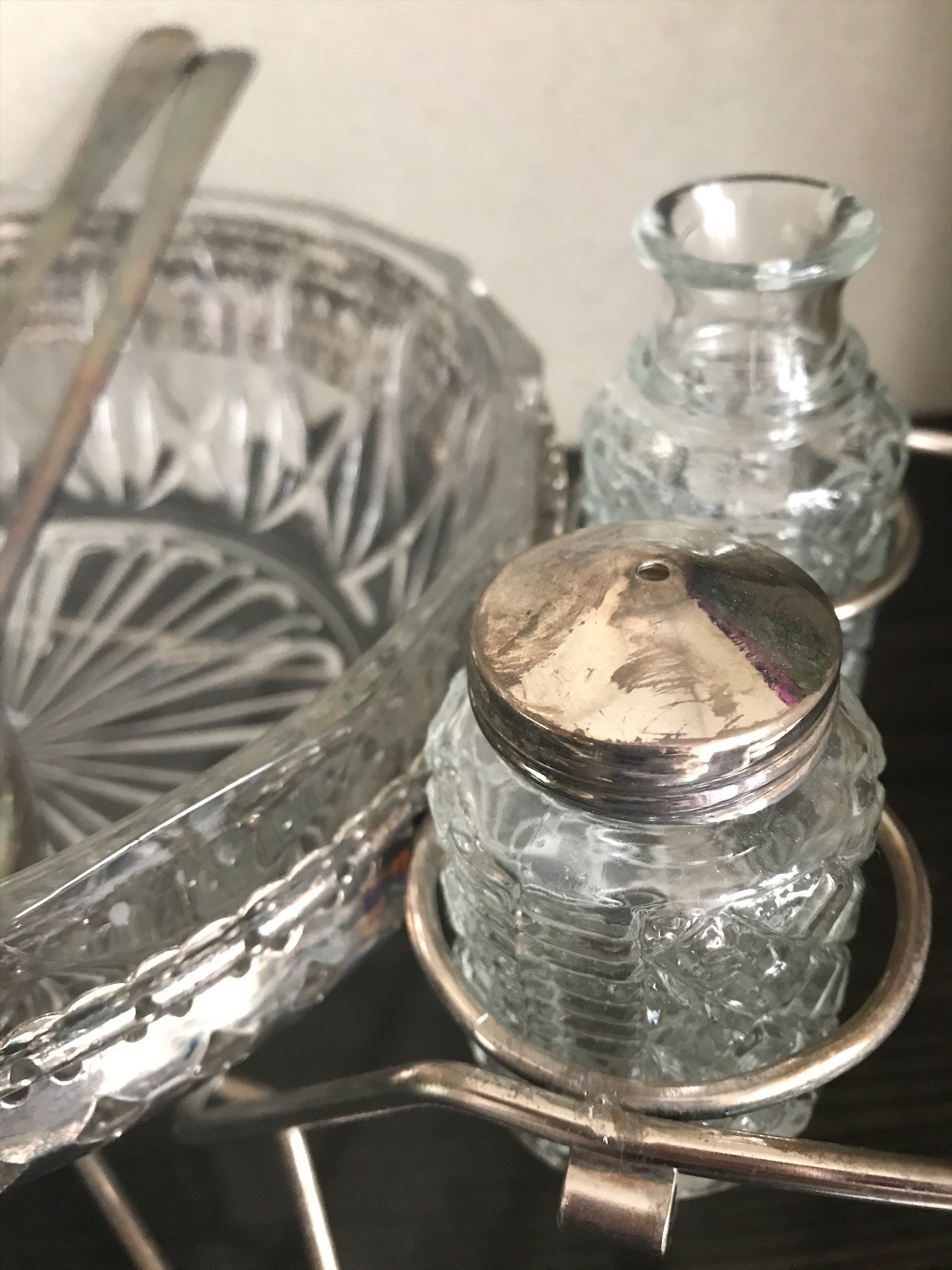 French Vintage Salad Bowl and Spoons
