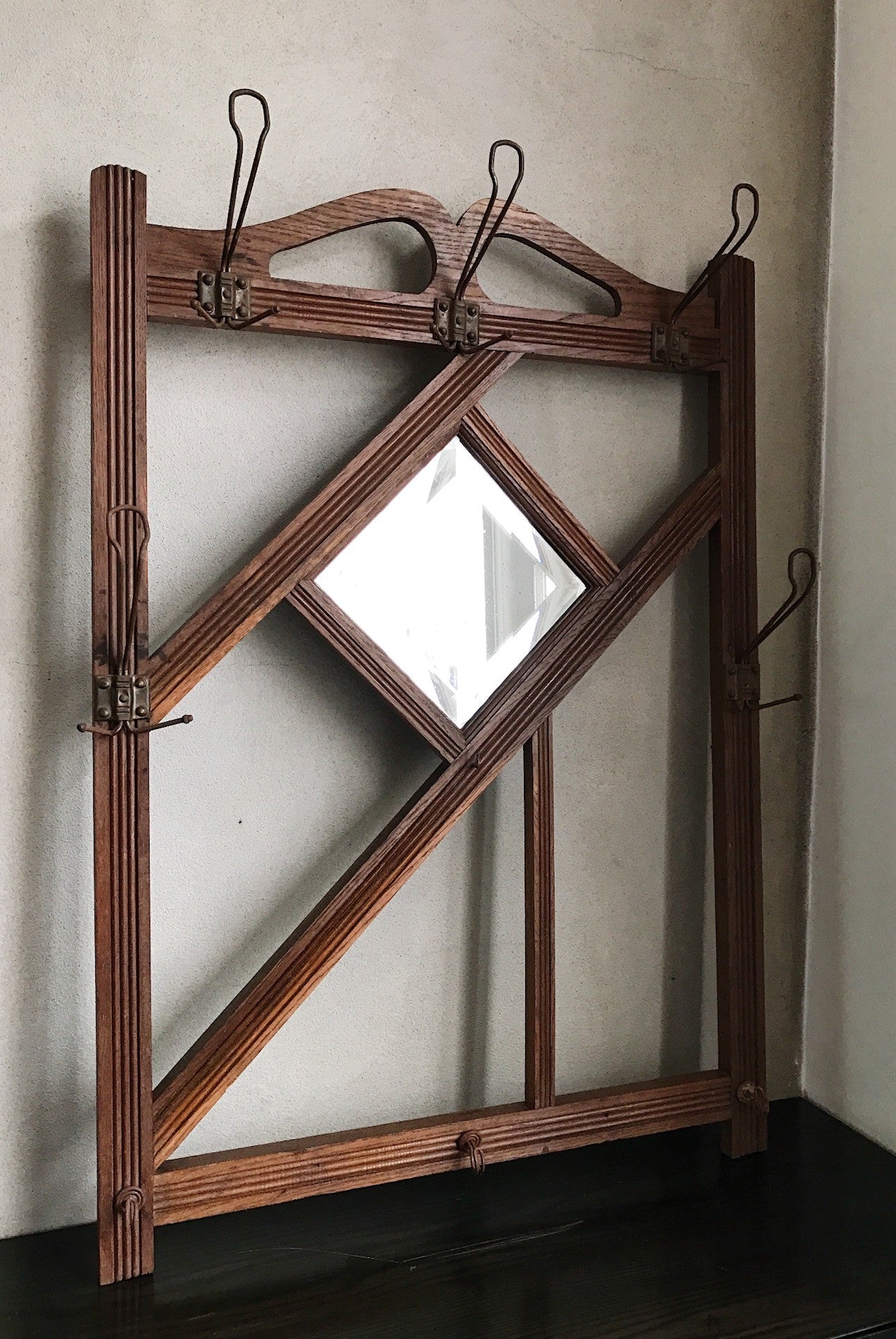 French Arts and Crafts Hat and Scarf Rack