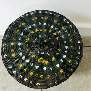 Decorative Metal Basket (green, yellow and white dots)