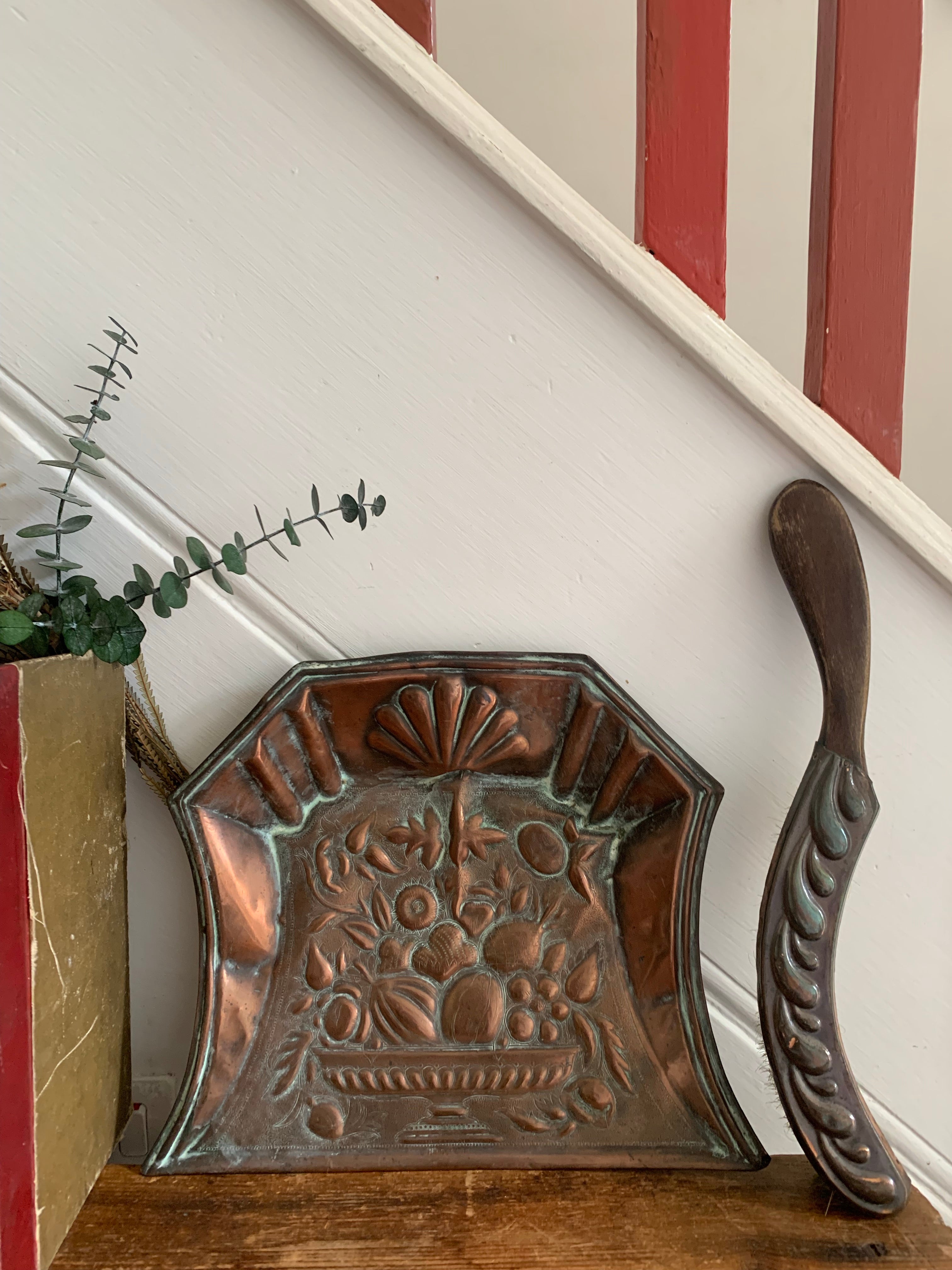 Antique Copper Brush Pan