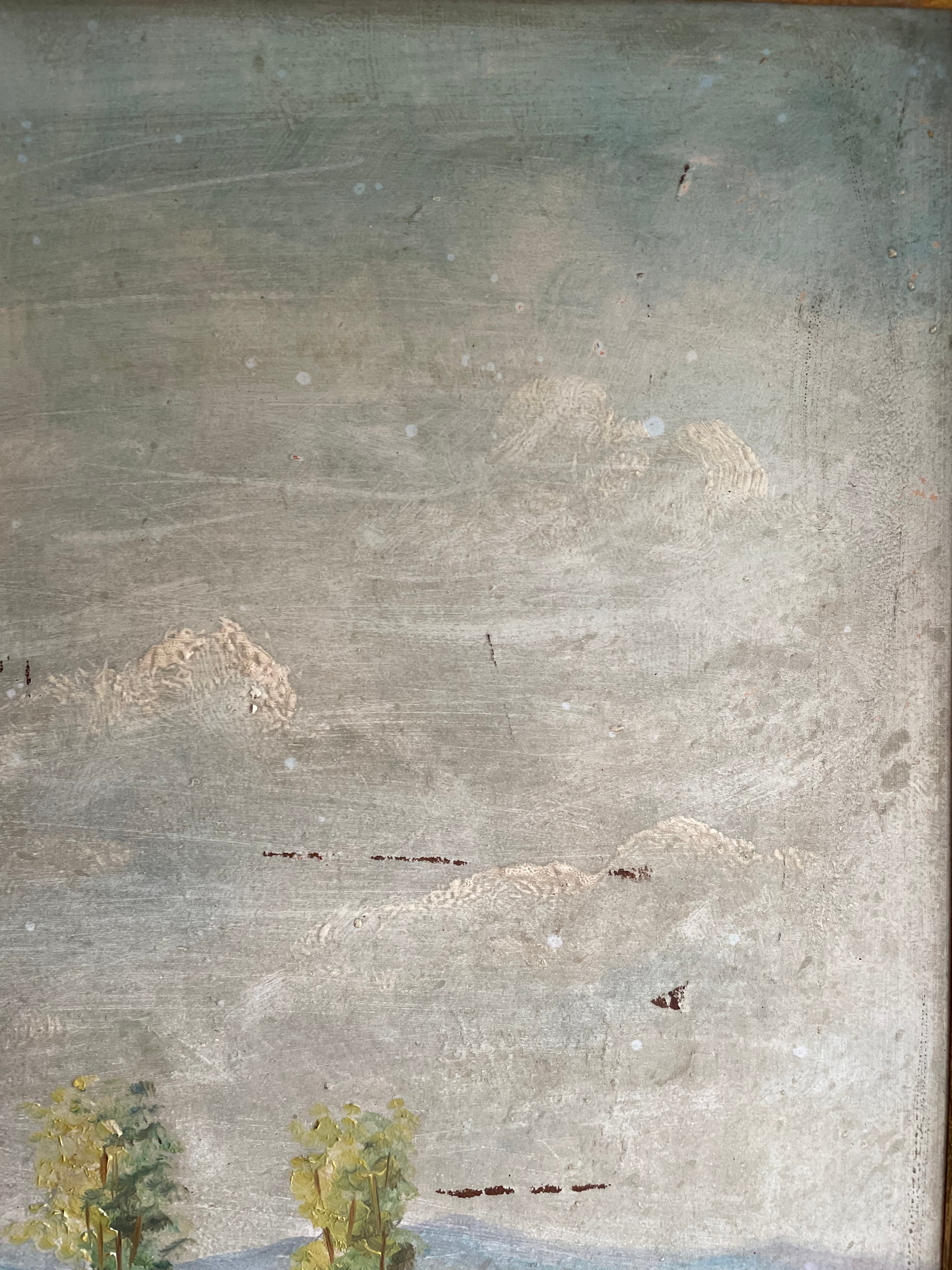 Majestic Landscape: Large Oil on Board