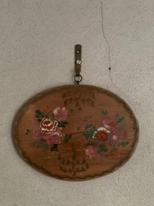 Mini Oval Floral Antique Oil on Wood