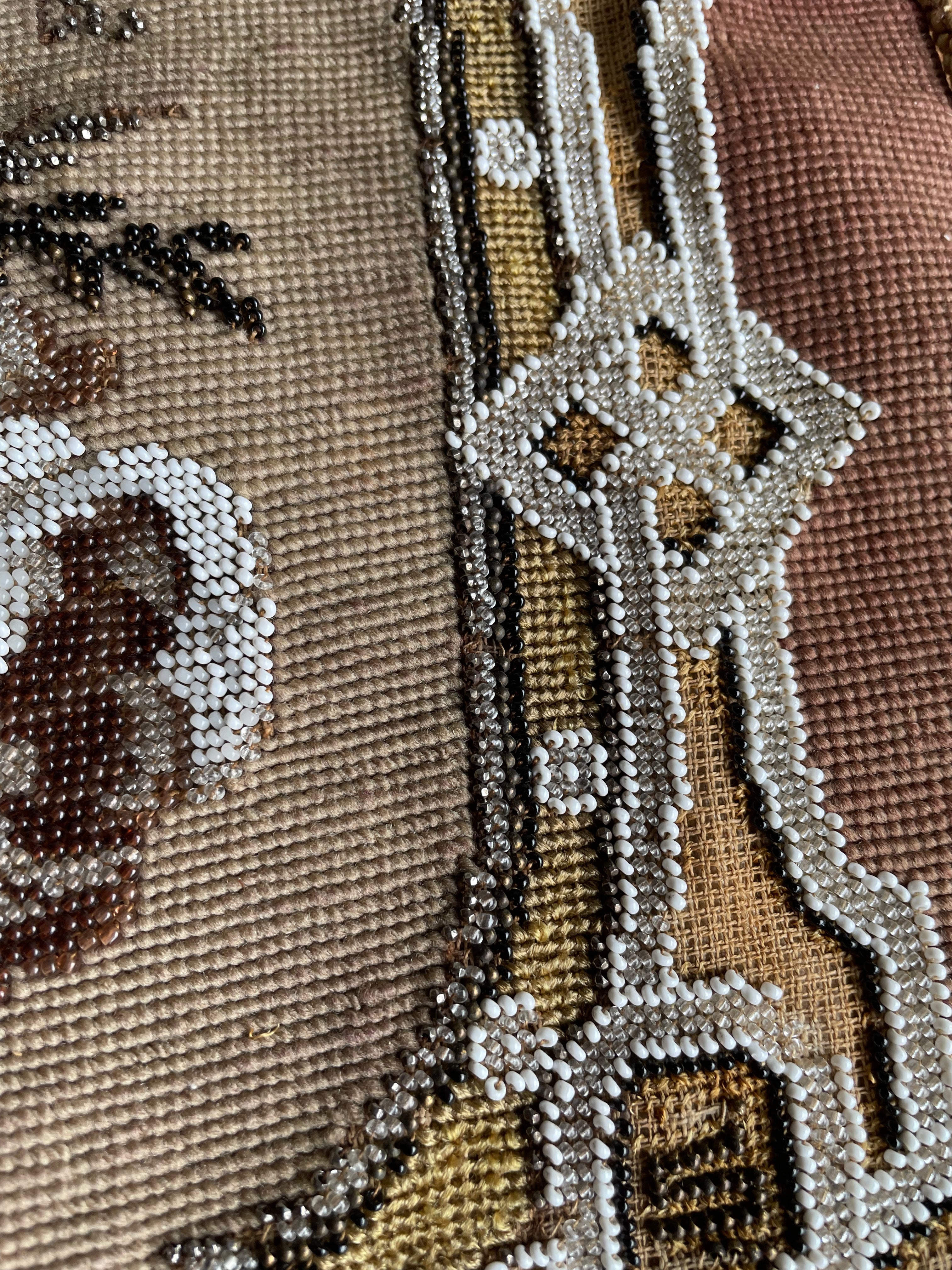 Victorian Beadwork Textile Shield