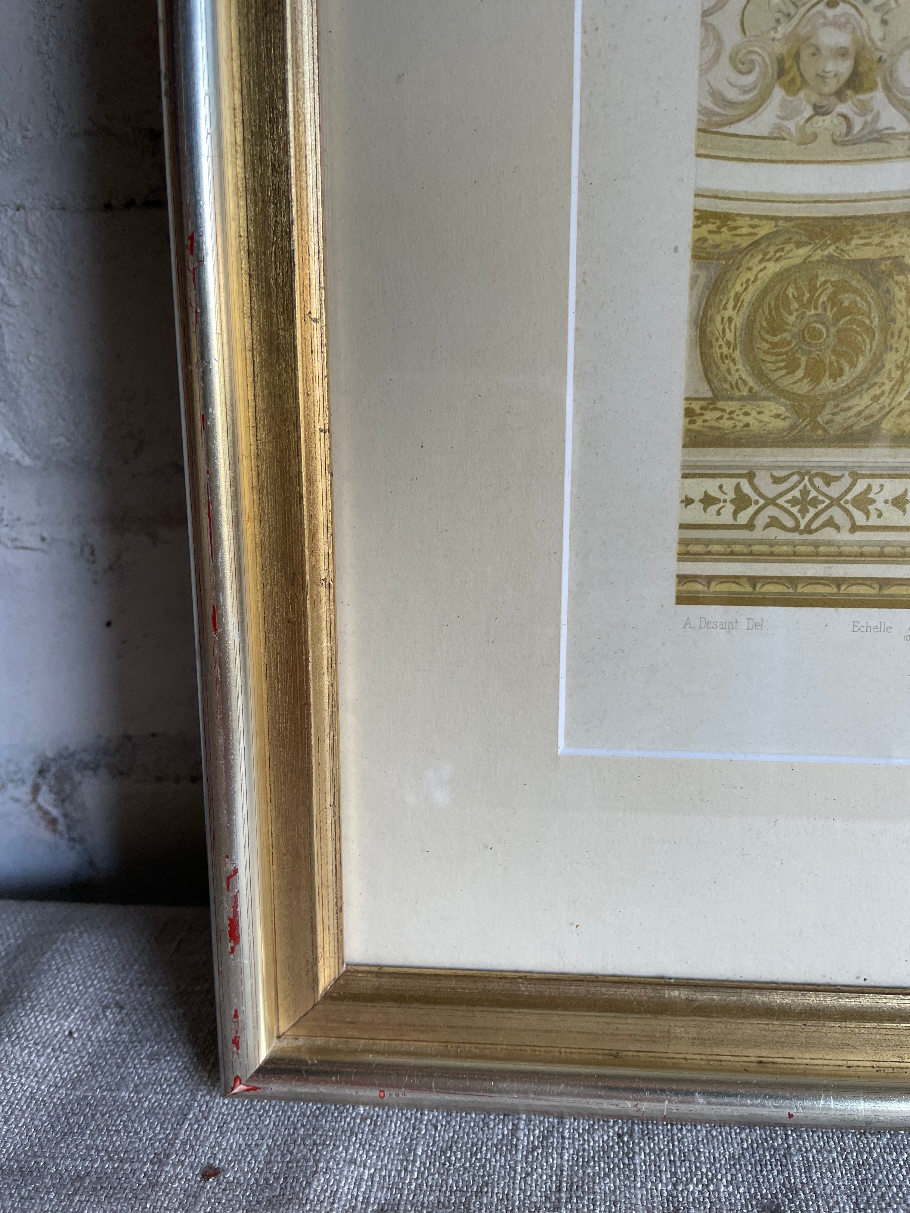 Antique Print No 4 of French Architectural & Ornamental Detail