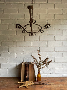 Belgian Wrought Iron Hanging Candelabra