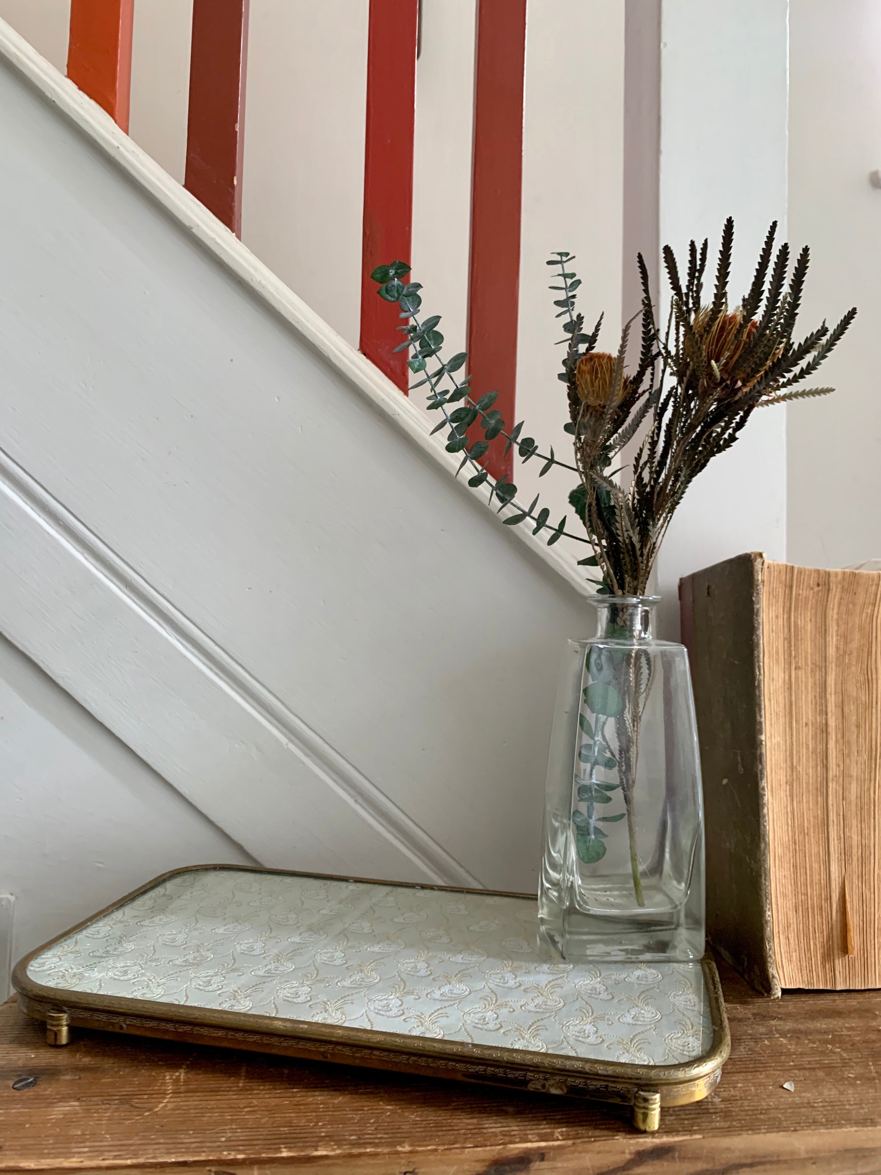 Lace and Gilded Metal Tray