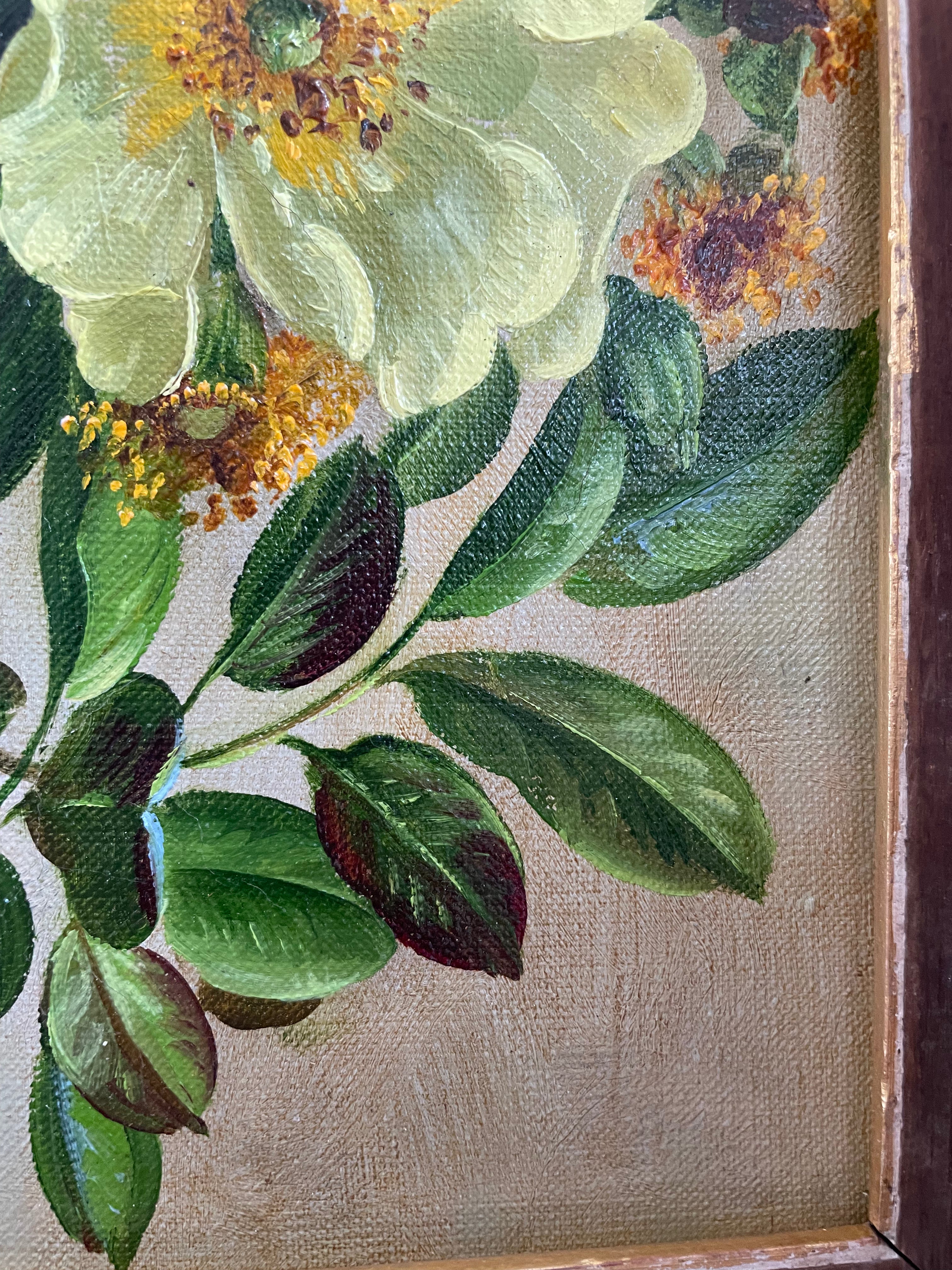 Small Floral Still Life: Oil on Canvas