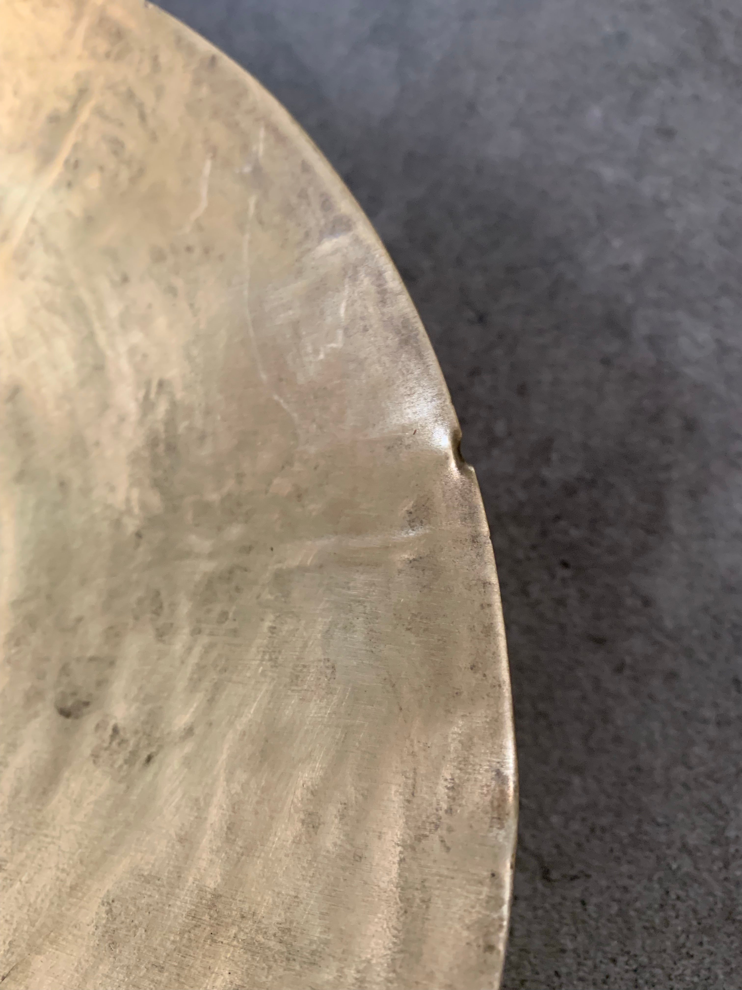 Trio of shallow vintage brass spice dishes