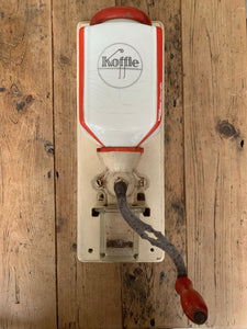 Dutch Vintage Wall Mounted Coffee Grinder (white and red)