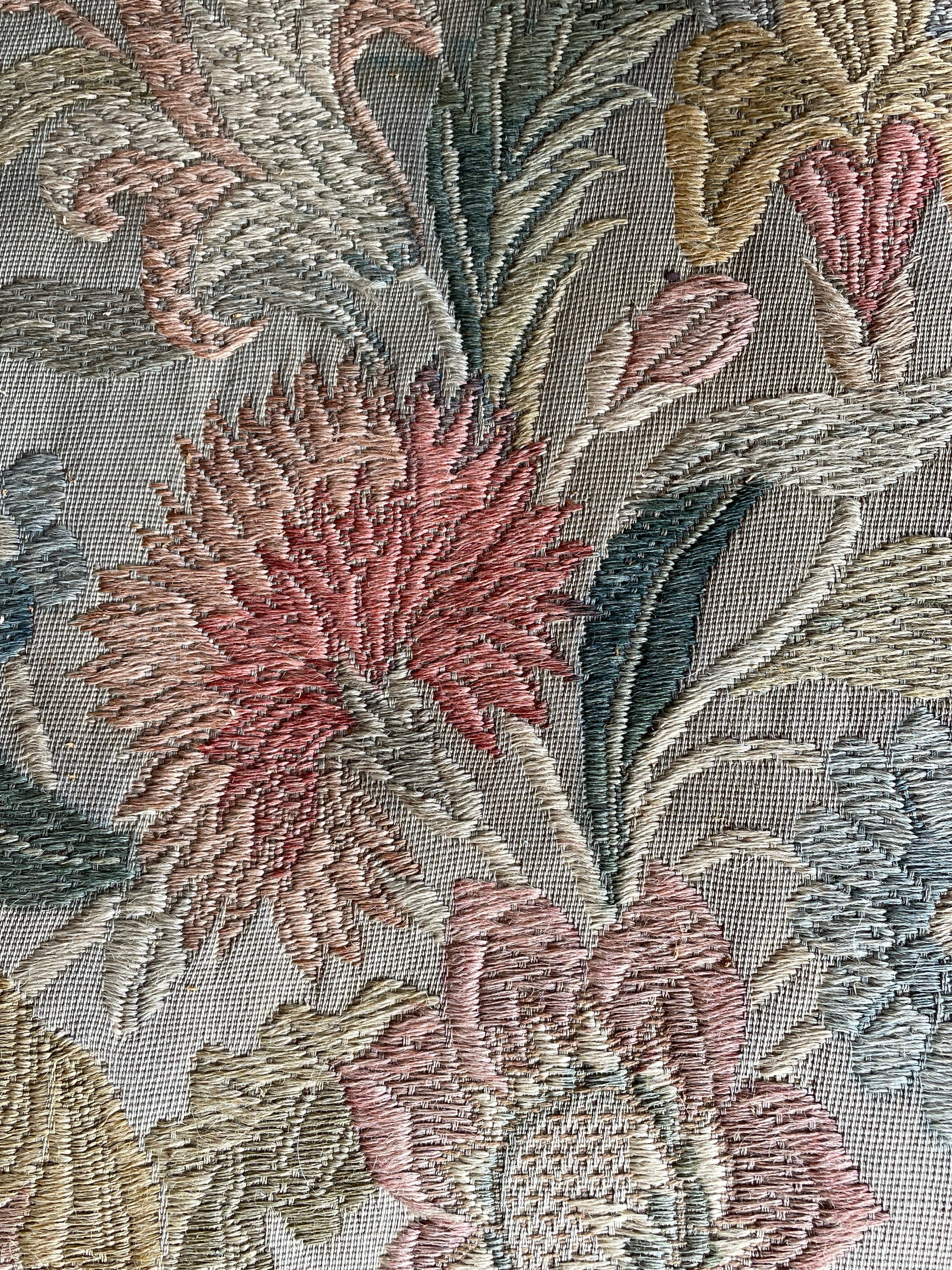 Victorian Low Chair with Original Embroidered Fabric