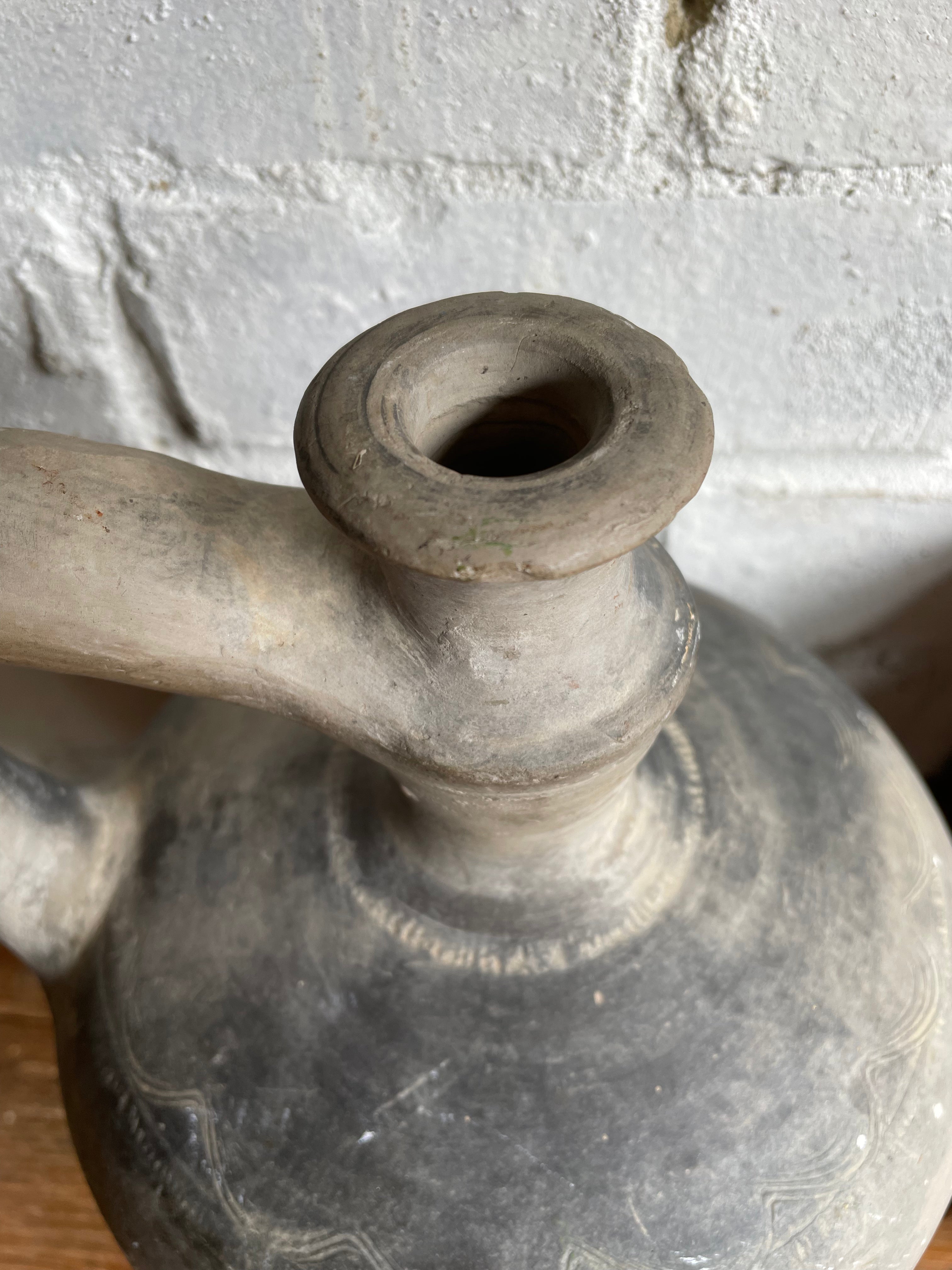 Matte Black Earthenware Vase