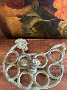 French Vintage Cast Iron "Hen" Egg Stand