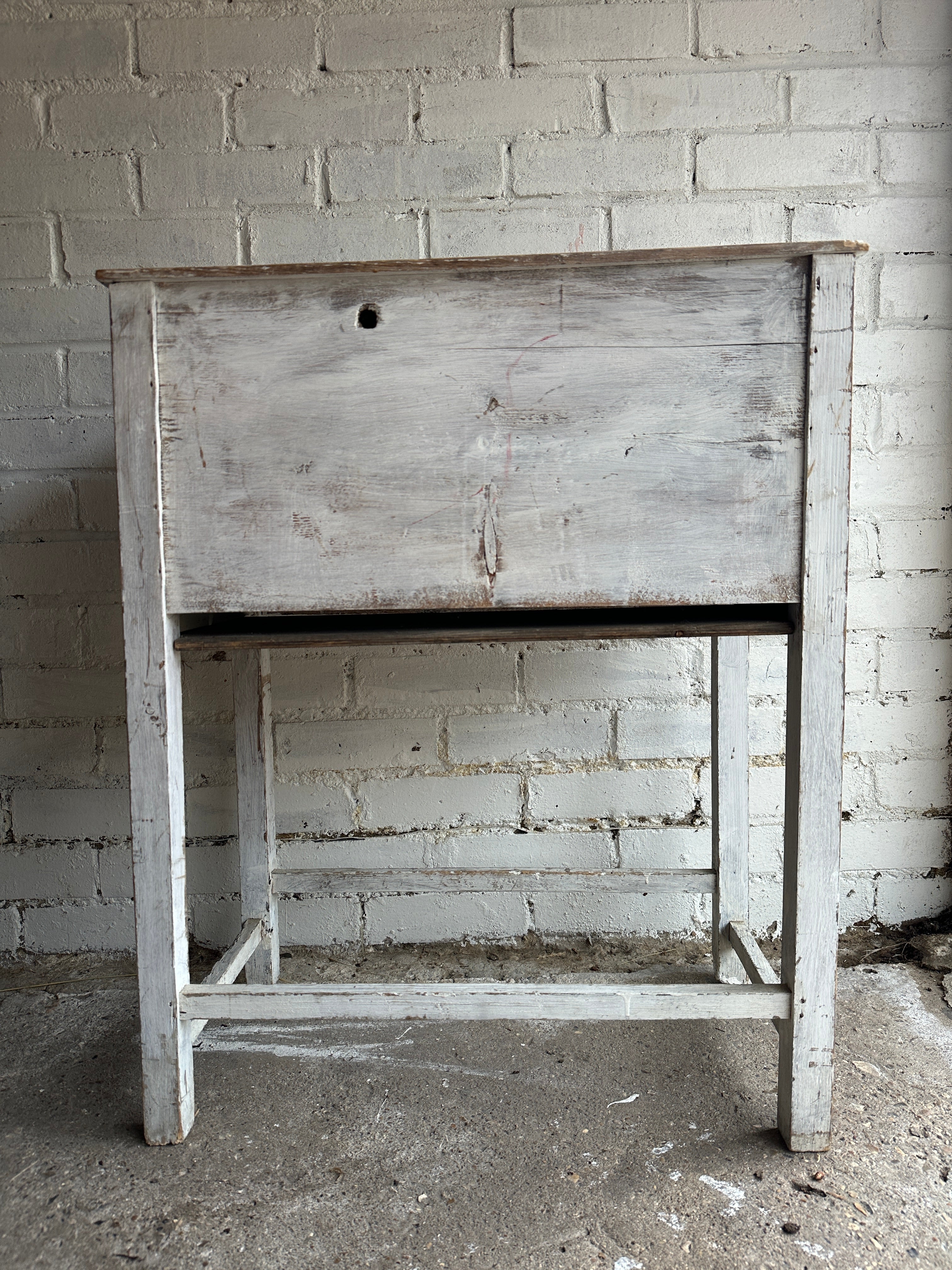Rustic White Table Cabinet
