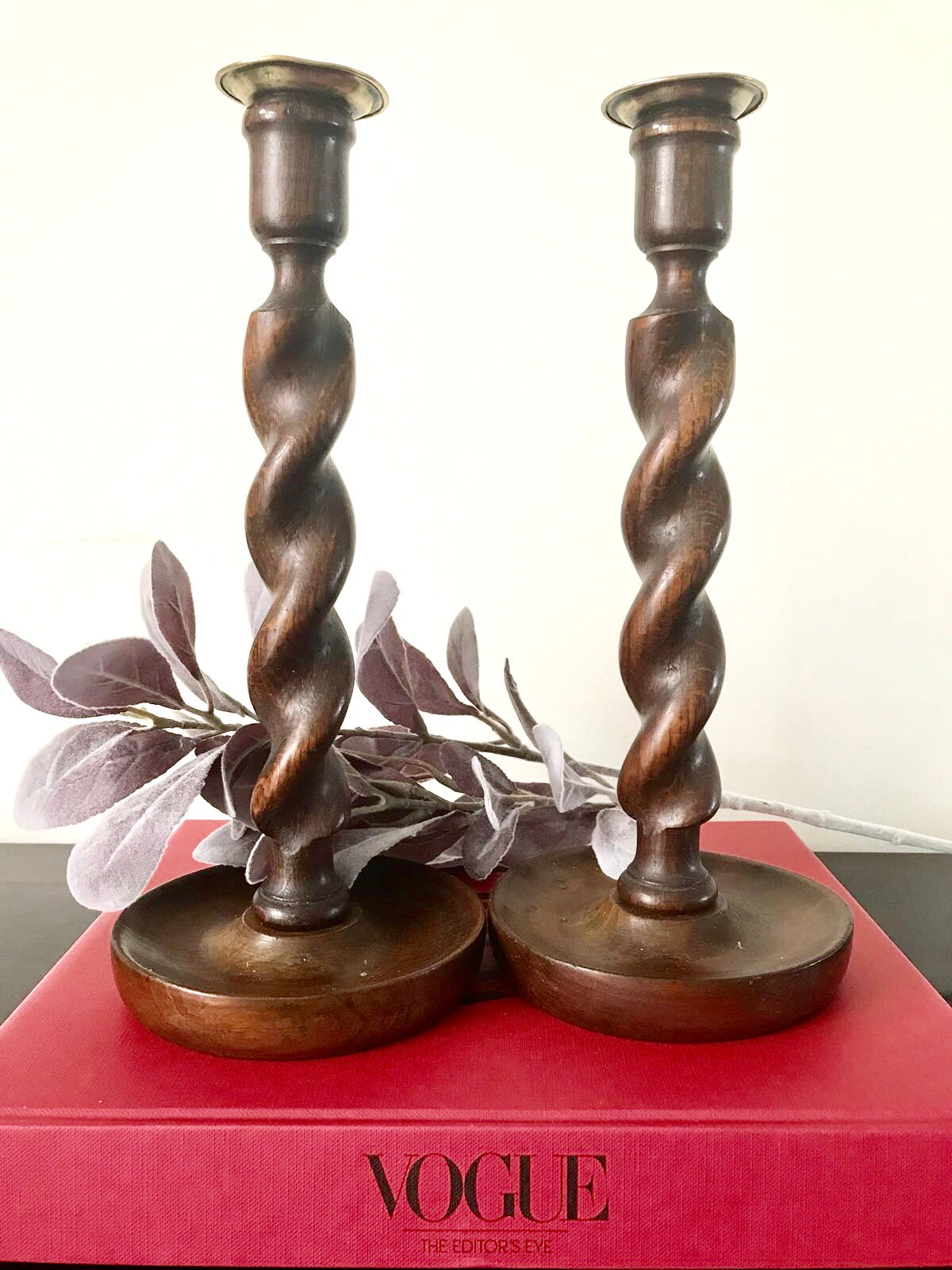Antique Wooden Candlesticks