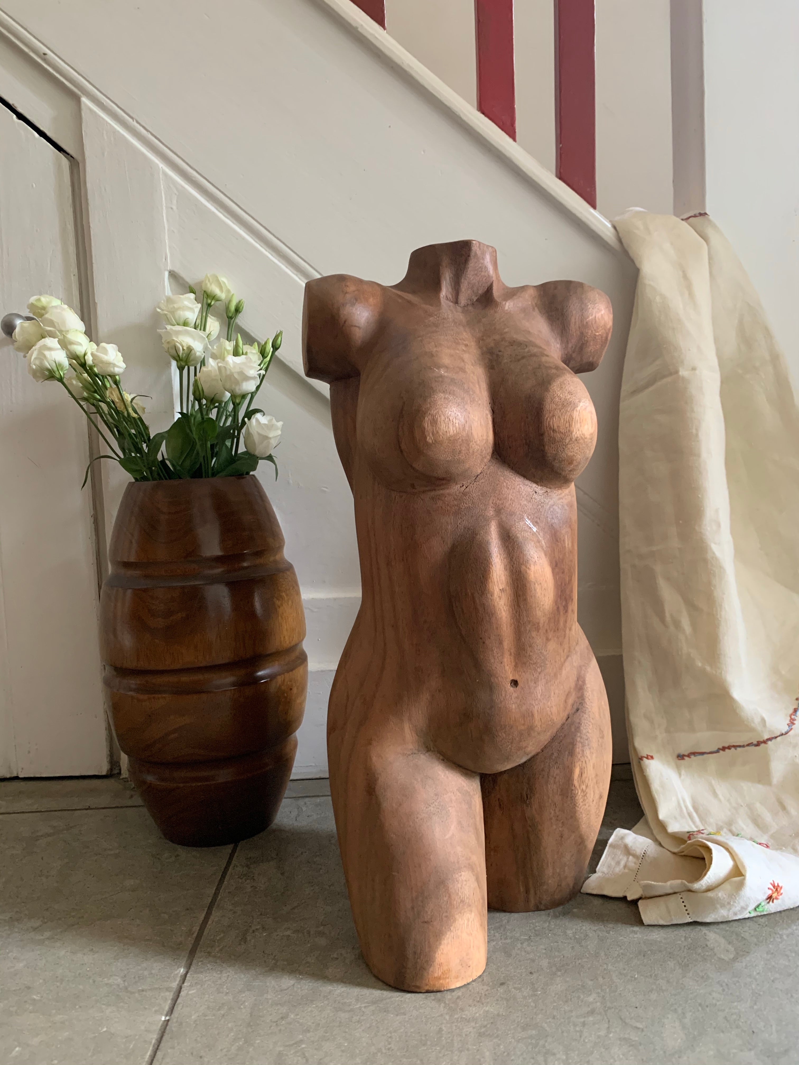 Sculptural Wooden Bust