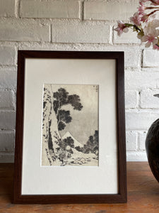 19th Century Japanese Etching On Rice Paper