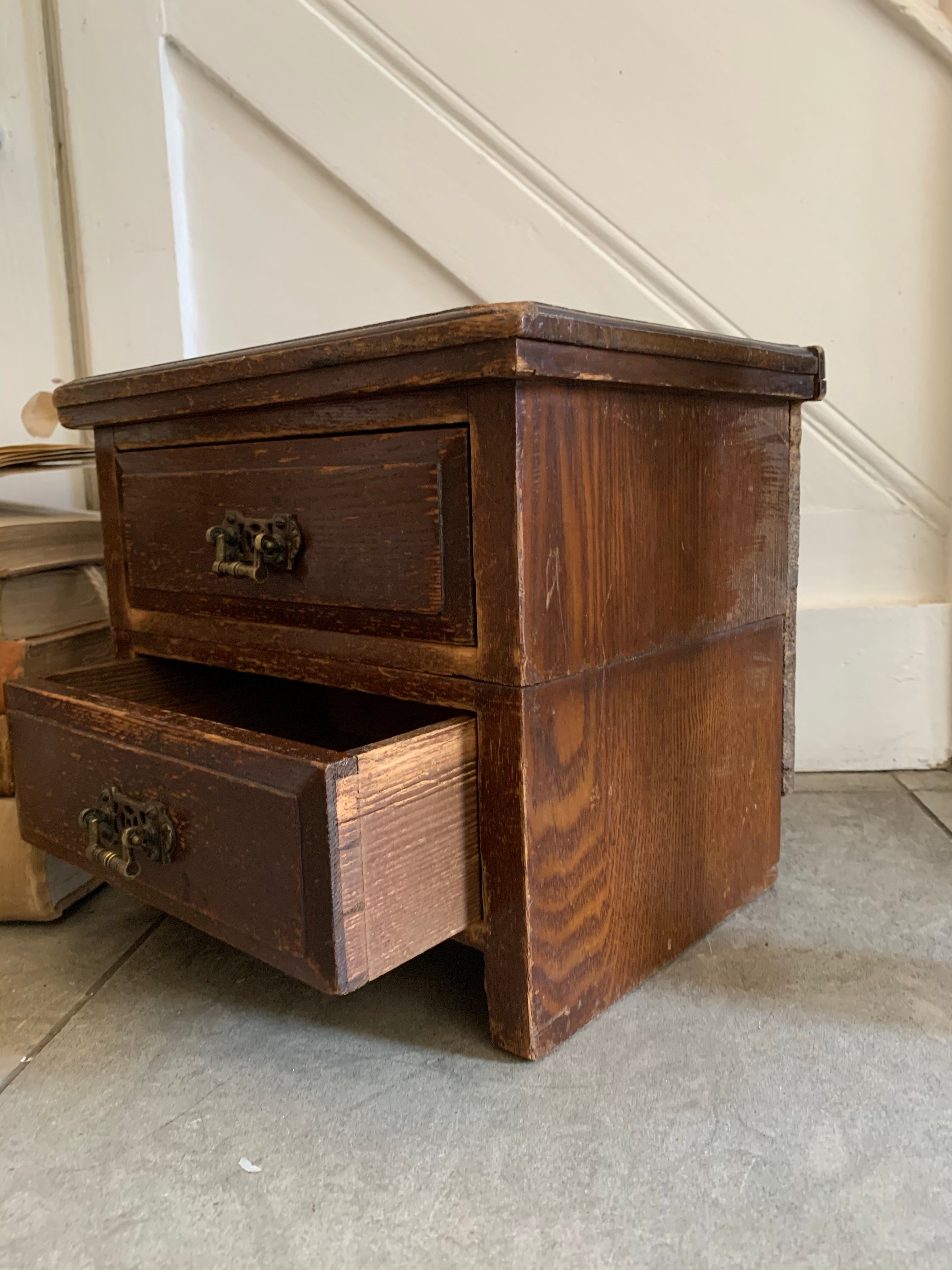Table Top Drawers with Brass Handles